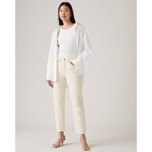 Levis 501 Original Cream White High Rise Relaxed Fit 100% Cotton Size W25 L30